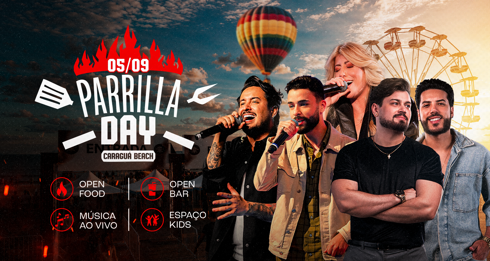 Flyer oficial dos shows do Parrilla Day 2026